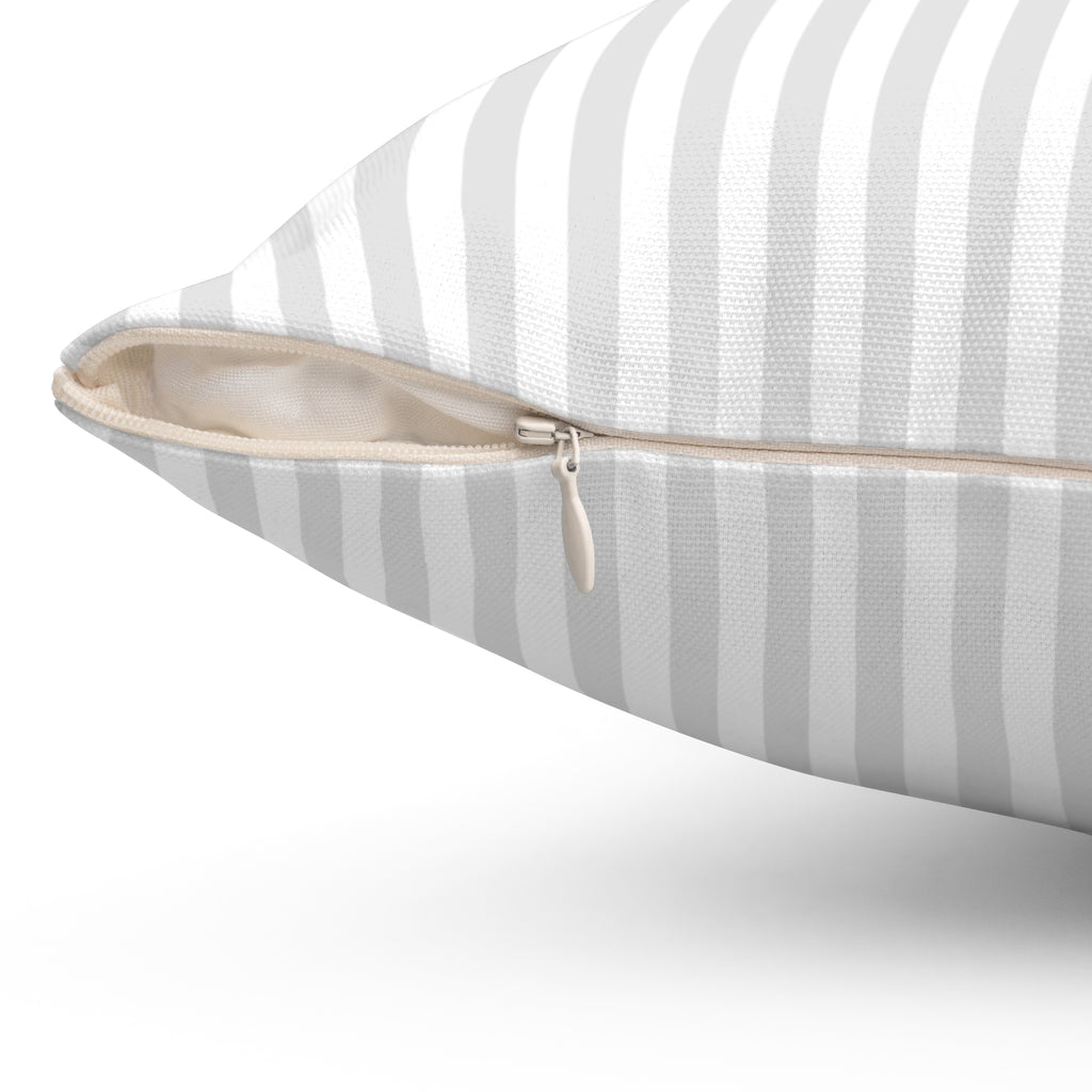 Gray Vertical Stripe Pillow | Square Throw Pillow