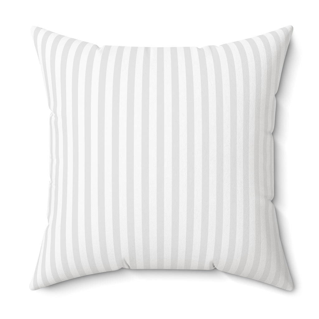 Gray Vertical Stripe Pillow | Square Throw Pillow