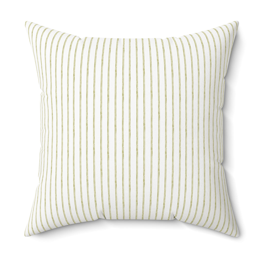 Neutral Vertical Stripe Pillow | Square Throw Pillow, Modern Farmhouse Accent