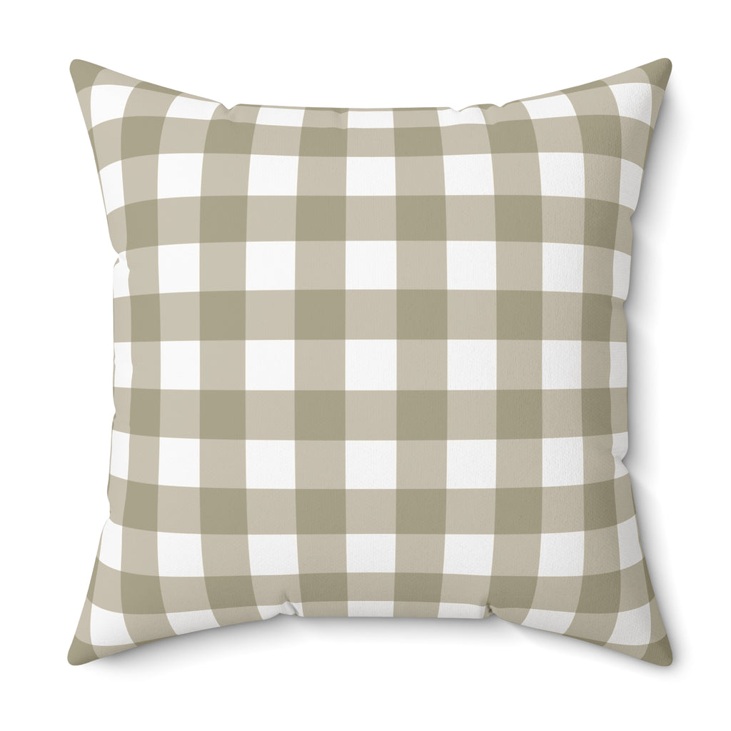 Beige Buffalo Check Pillow | Plaid Throw Pillow, Farmhouse Decor