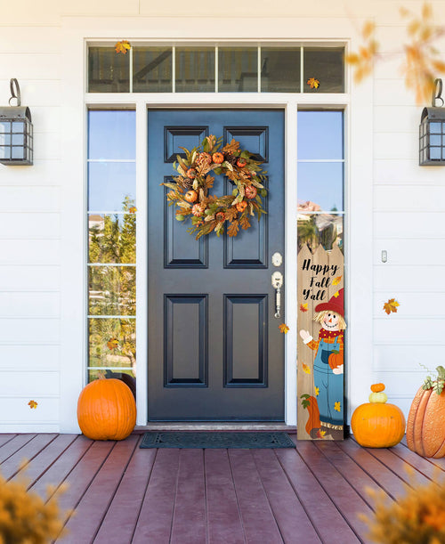 24"D Fall Pumpkin Leaf Floral Wreath