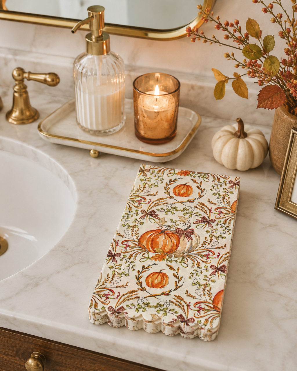 Autumn Gourds Guest Towels/20pk