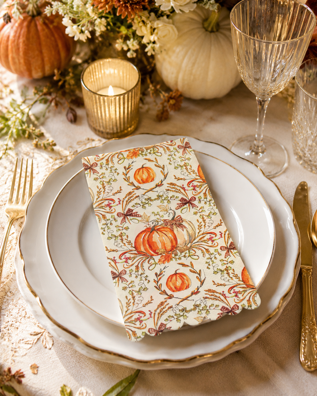 Autumn Gourds Guest Towels/20pk
