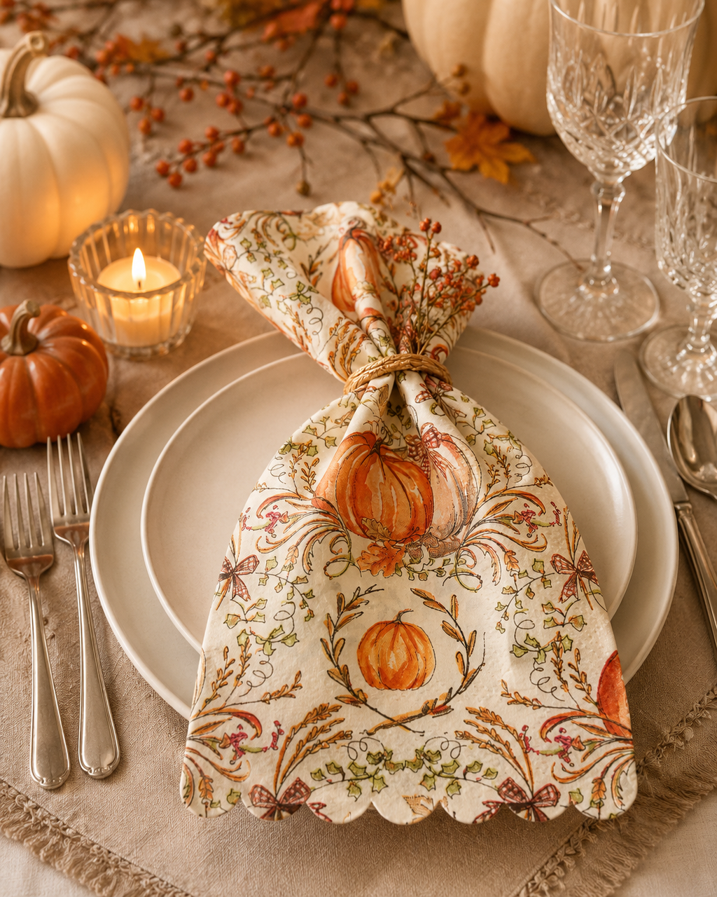 Autumn Gourds Guest Towels/20pk