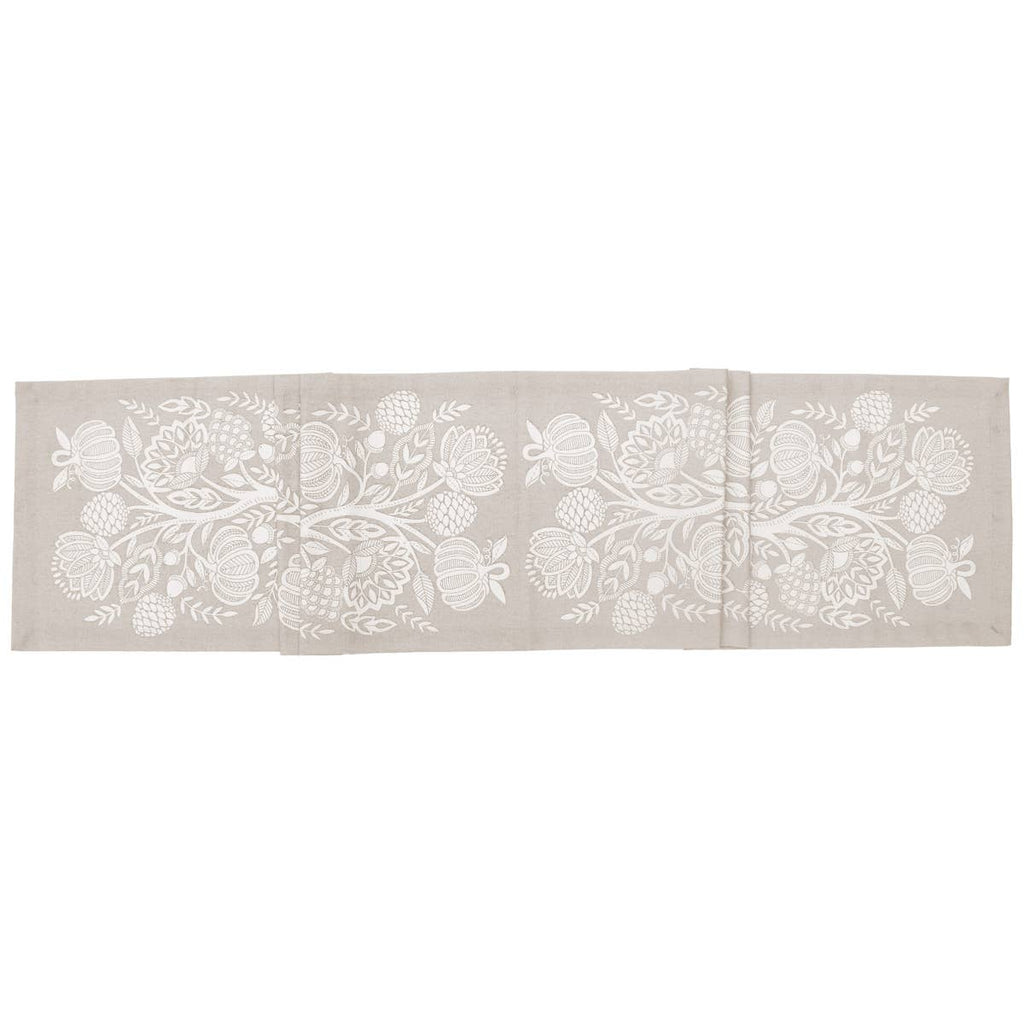 72" Francis Cream Cotton Table Runner Fall